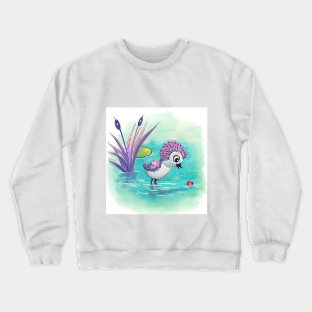 Fish and the bird Crewneck Sweatshirt by Artofokan